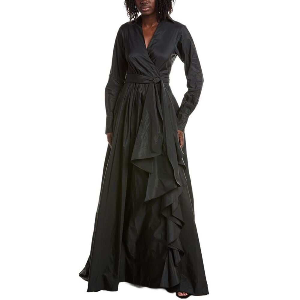 Alexis Womens Ollie Wrap Gown, Black